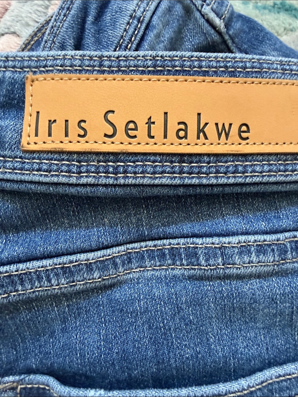 Iris Setlakwe Women's Mid-Blue Straight Leg Jeans flared jeans